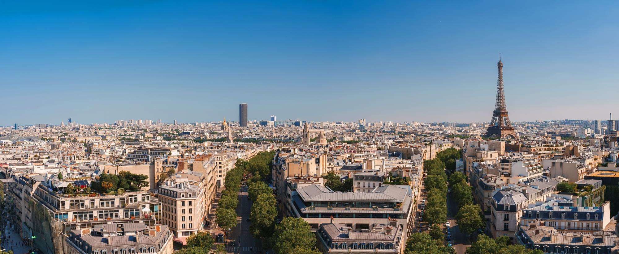 Aerial view of a French city skyline