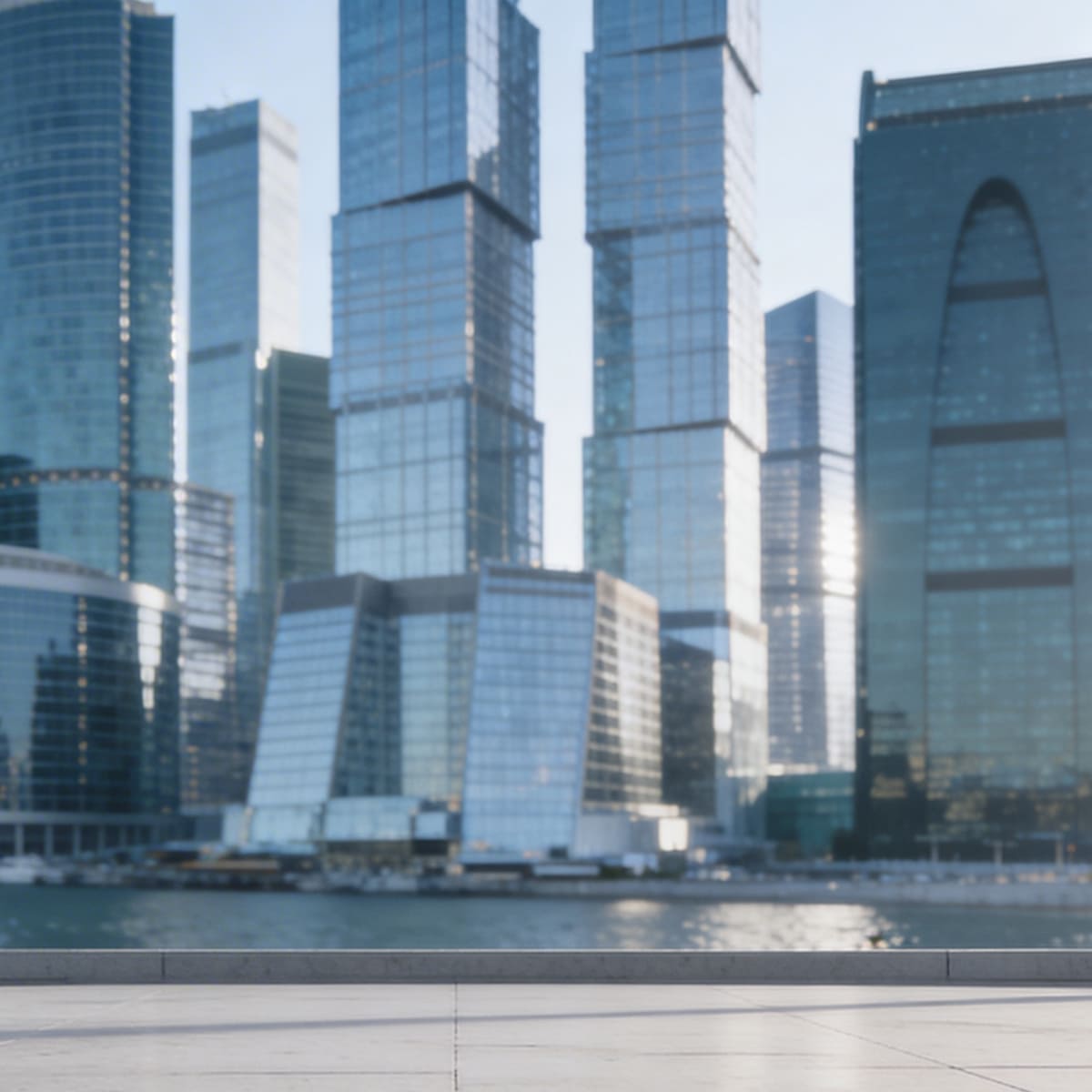 City skyline with modern skyscrapers representing global accounting services