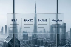 UAE Free Zone Comparison 2026: IFZA vs RAKEZ vs SHAMS vs Meydan