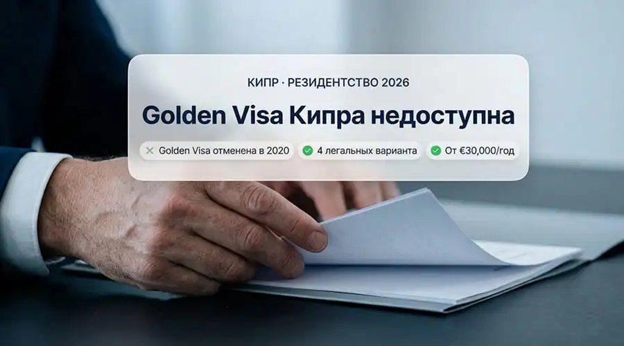 Golden Visa Кипра 2026: ПМЖ за инвестиции, а не гражданство