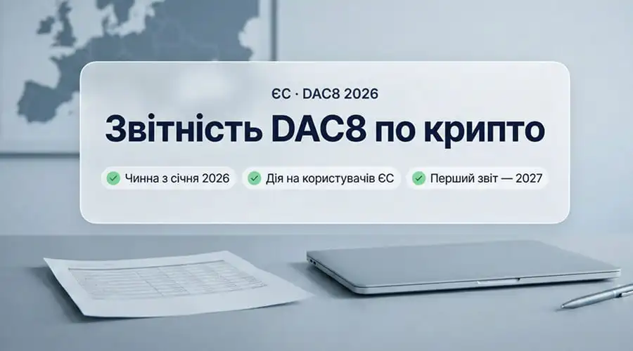 DAC8: звітність криптоплатформ у ЄС з 2026 року