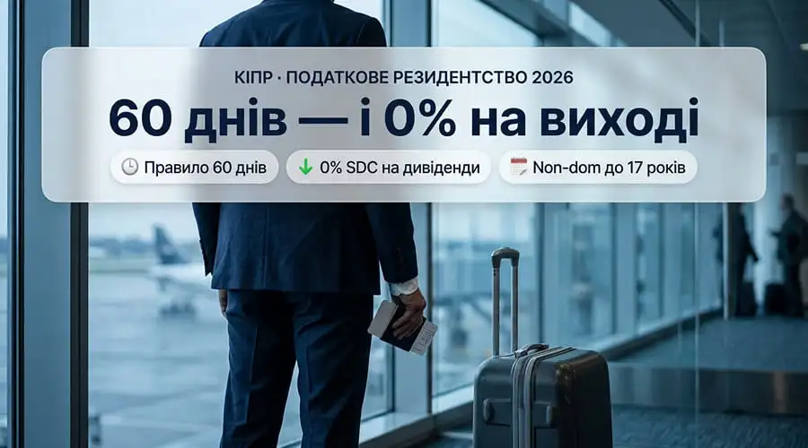 Податкове резидентство Кіпру 2026: правило 60 днів і Non-Dom