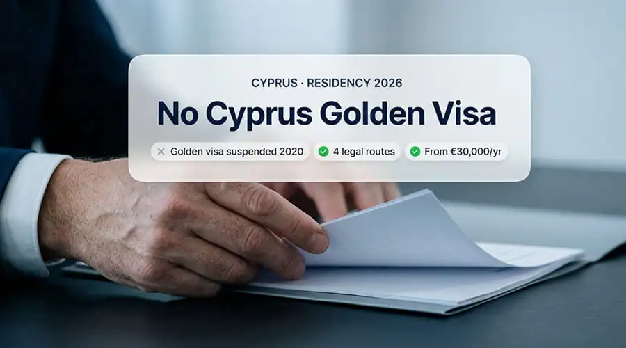Cyprus Golden Visa 2026: Residency by Investment, Not Citizenship